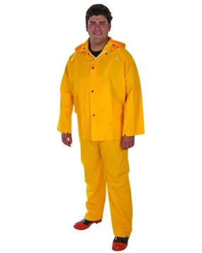 (12/Case) 20 Mil (.50MM) Heavy Duty 3 Piece Yellow Rain Suit