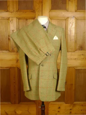 24/0974 immaculate john g hardy alsport cloth green / red wp check 3-piece tweed shooting suit (breeks) 37-38 long