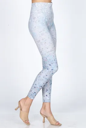 B4292ED High Waist Full Length Legging Terrazzo