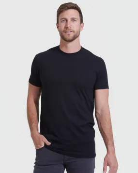 Black Tall Straight Hem Crew Neck T-Shirt