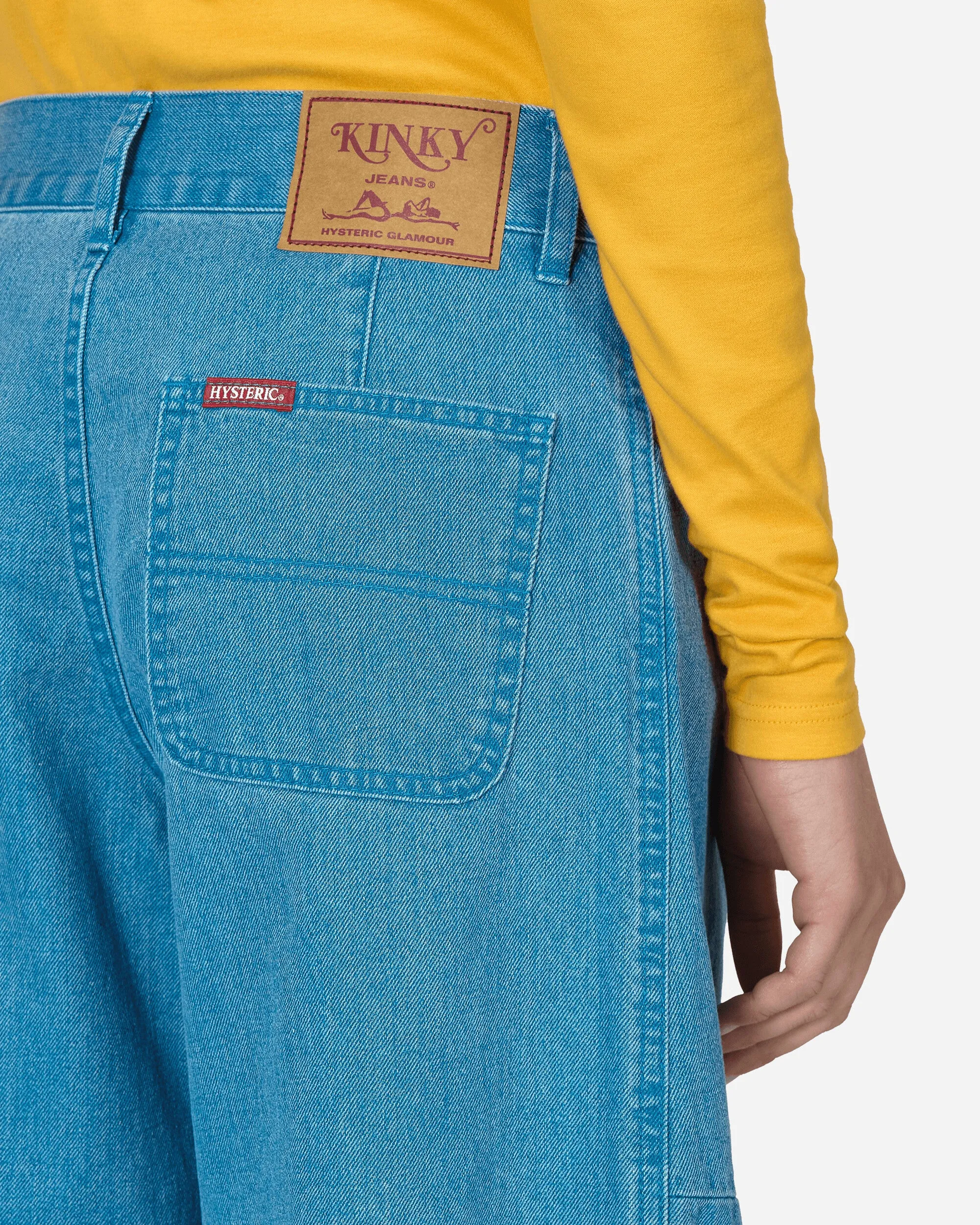 Colored Denim Wide Pants Blue