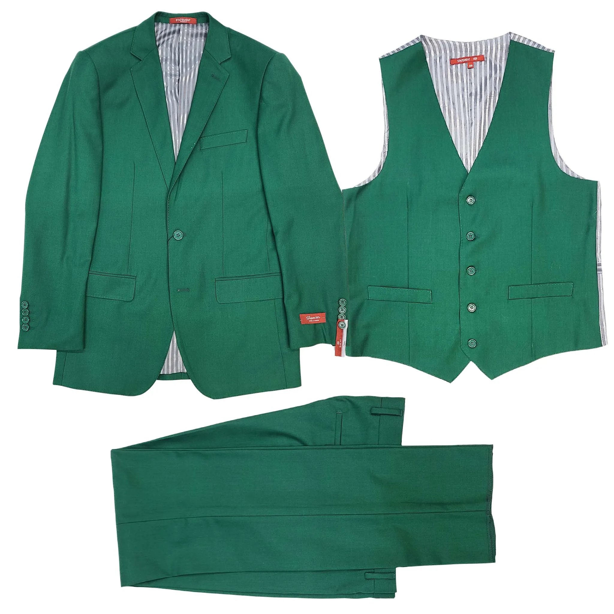 Emerald Green Slim Fit 3pc Suit