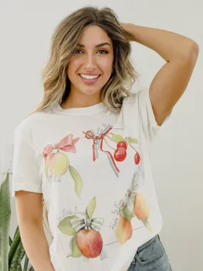 Fruit & Bows White Tee