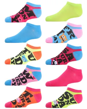 Girls' 10 Pair Pack Animal Days Low Cut Socks