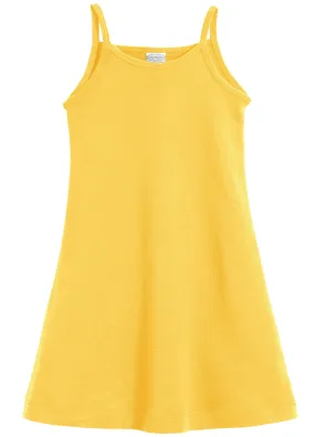 Girls Soft Cotton Camisole Dress  | Yellow