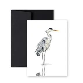 Great blue Heron No1 colored Greeting Card