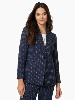 Jacquard One-Button Blazer