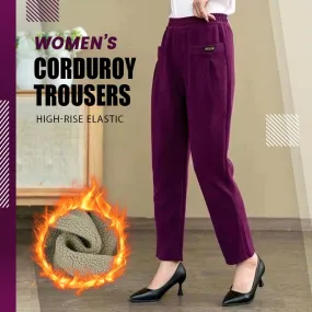 Last Day Sale 49% OffWomen’s High-rise Elastic Corduroy Trousers