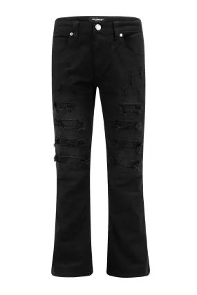 Men's Bootcut Rip & Repaired Colored Jeans