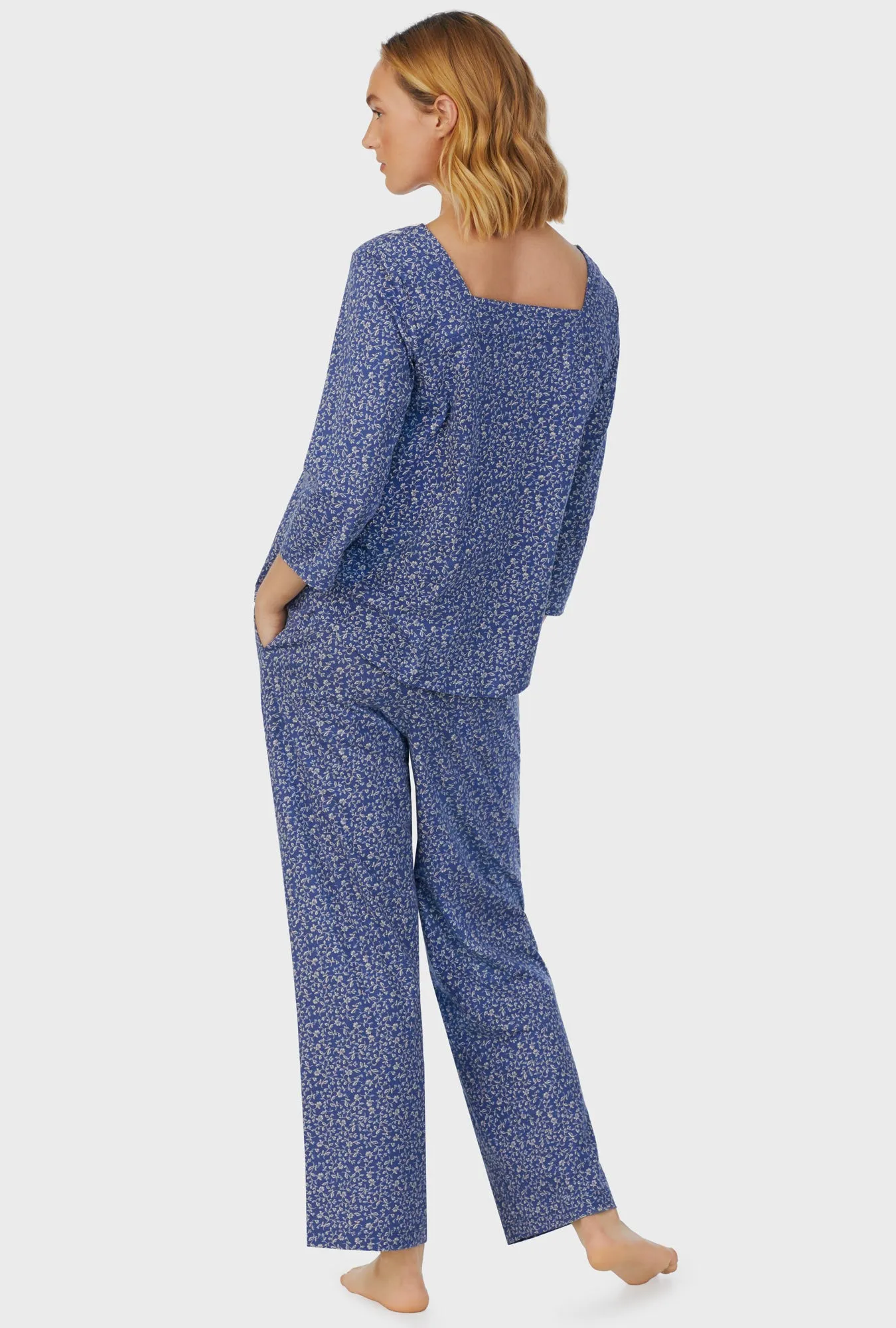 Midnight Blooms Long Pajama Set