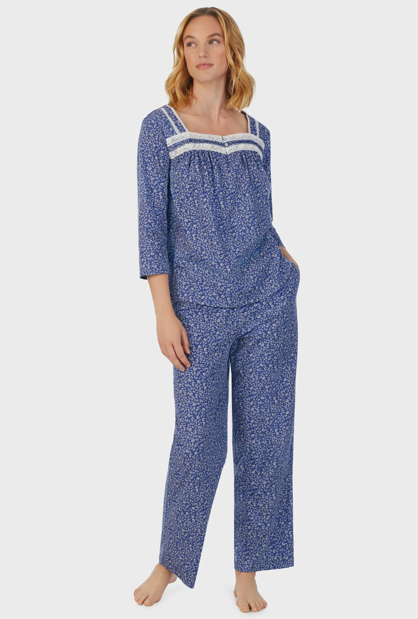 Midnight Blooms Long Pajama Set