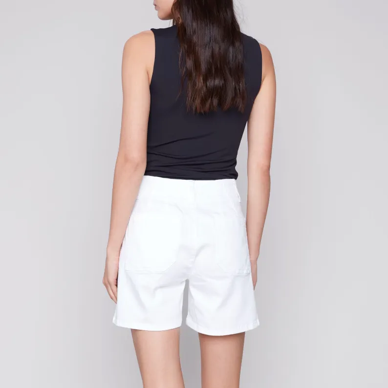 Patch Pocket Shorts - White