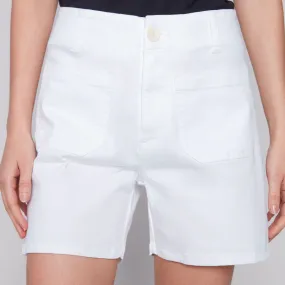 Patch Pocket Shorts - White