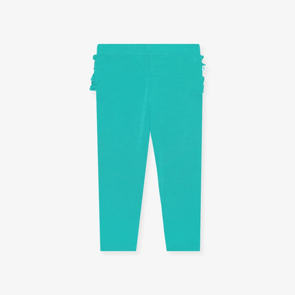 Signature Teal Ruffled Bum Leggings