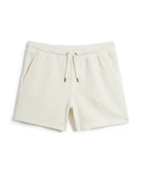 The Cannes Waffle Knit Shorts - Vintage Ivory