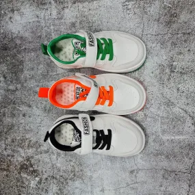 White Contrast Kids Shoes