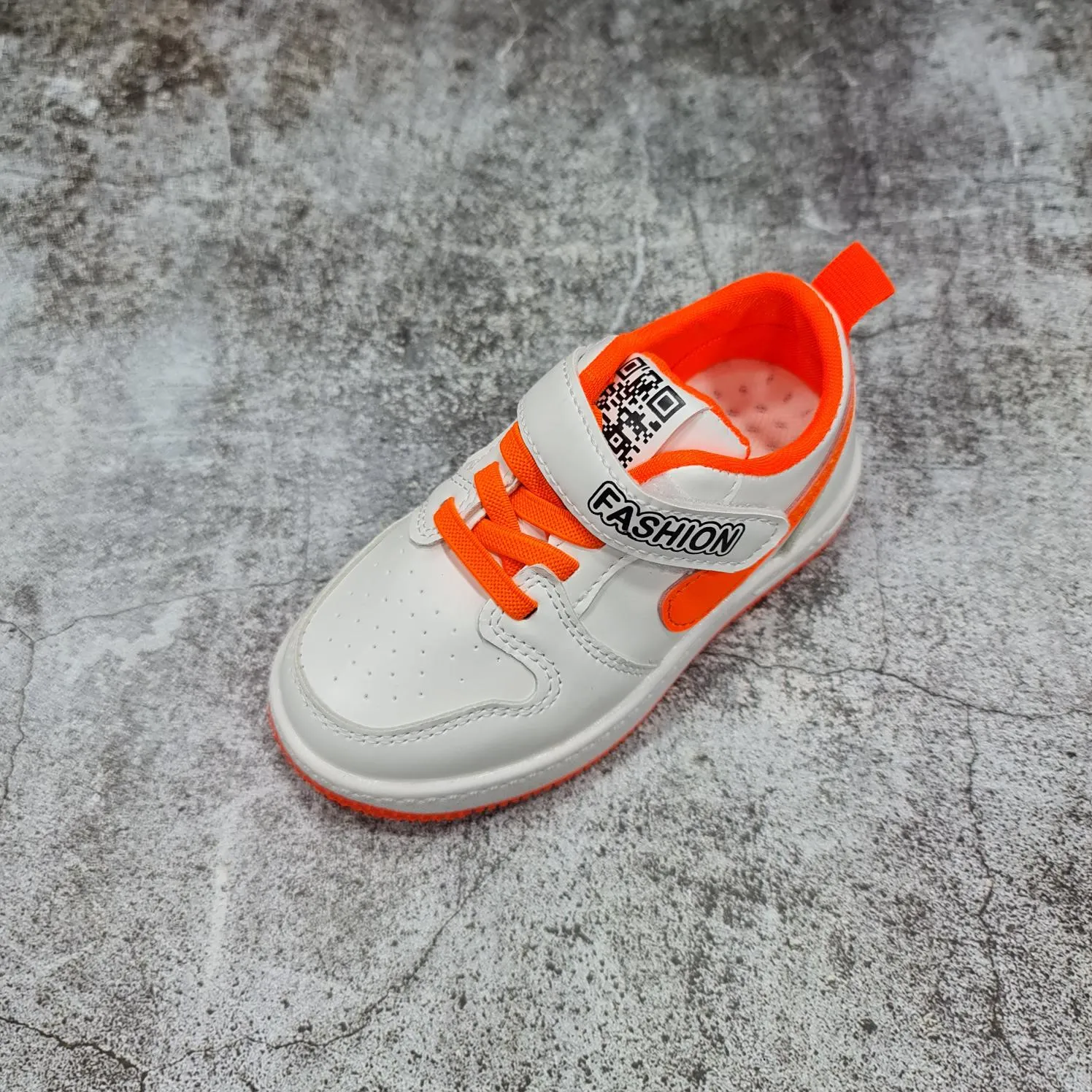 White Contrast Kids Shoes