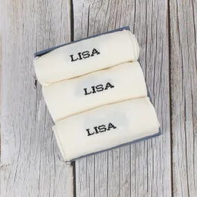 Women's Personalised 3-Pair Cotton Gift Box