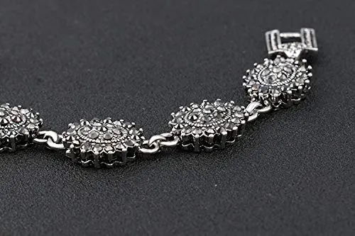 Yellow Chimes Handcraft Crystals Fancy Collection Oxidized Silver Bracelet for Girls and Women